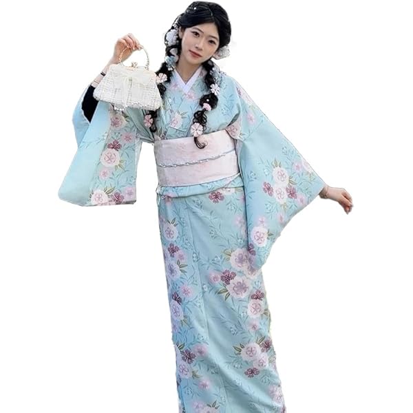 Amazon | [YIZELVDUI] 浴衣 レディース かわいい 紫色 花柄